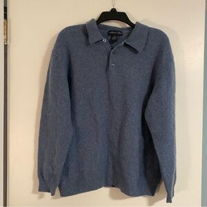 Northern Isles Men's 100% Cashmere Long Sleeve Collar Button Sweater L Henley